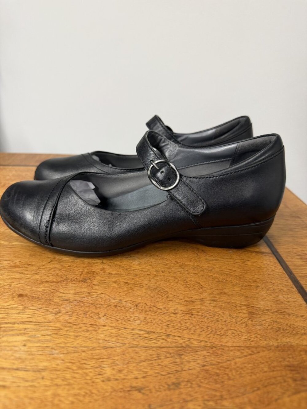 Dansko Women’s 38 W Fawna Mary Jane Black Leather Adjustable Strap Comfort Shoes - Picture 4 of 7